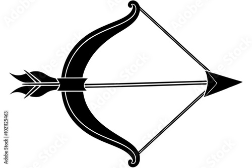 bow and arrow silhouette vector illustration white background