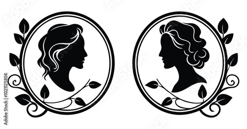 cameo silhouette vector on white background