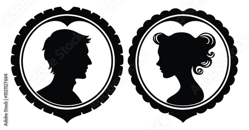cameo silhouette vector on white background