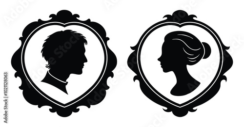 cameo silhouette vector on white background