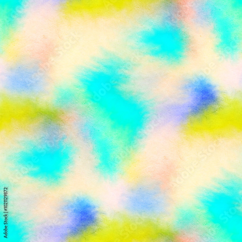 Abstract seamless pattern with watercolor spots. Hand-drawn illustration.