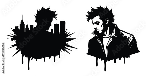 cameo silhouette vector on white background