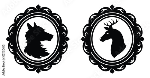 cameo silhouette vector on white background