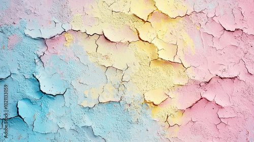 A pastel gradient texture of cracked paint, subtly suggesting vintage aesthetics and decay over time, conveying a nostalgic yet artistic touch to the observer.