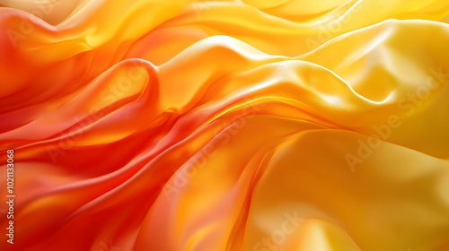 Abstract Background with Orange and Yellow Wavy Texture