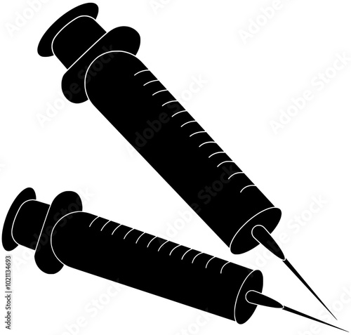 medicine illustration syringe silhouette medical logo virus icon vaccination outline corona coronavirus immunization care covid-19 illness covid19 epidemic vacinne shape for vector graphic background