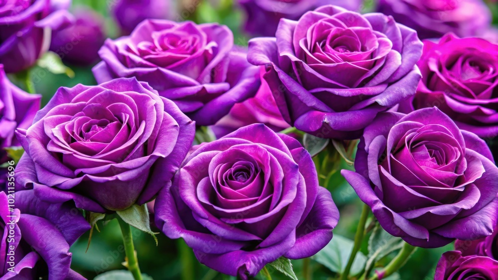 A bouquet of vibrant purple roses, their petals unfurling in a symphony of color, creating a visual feast for the eyes. A bouquet of vibrant purple roses, their petals unfurling in a symphony of color, creating a visual feast for the eyes.