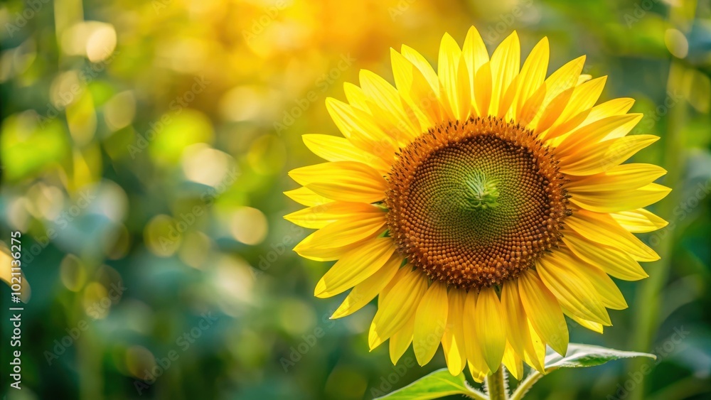 A Single Sunflower in a Field of Golden Blooms, Its Bright Yellow Petals Reaching for the Sun A Single Sunflower in a Field of Golden Blooms, Its Bright Yellow Petals Reaching for the Sun