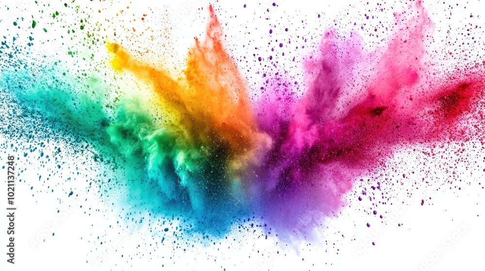 Fototapeta premium Vibrant Color Explosion Powder Cloud Burst Abstract Background