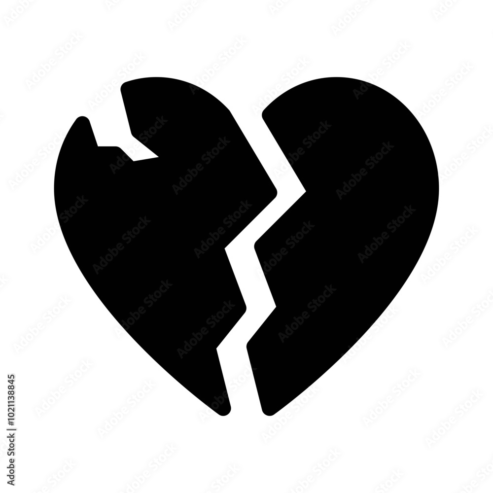 Broken Heart glyph icon Broken Heart glyph icon
