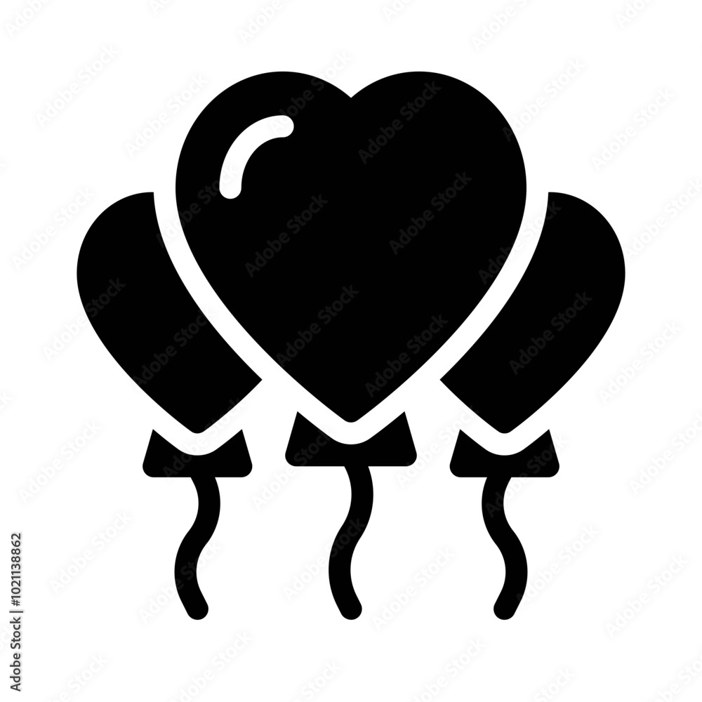 Balloon glyph icon Balloon glyph icon