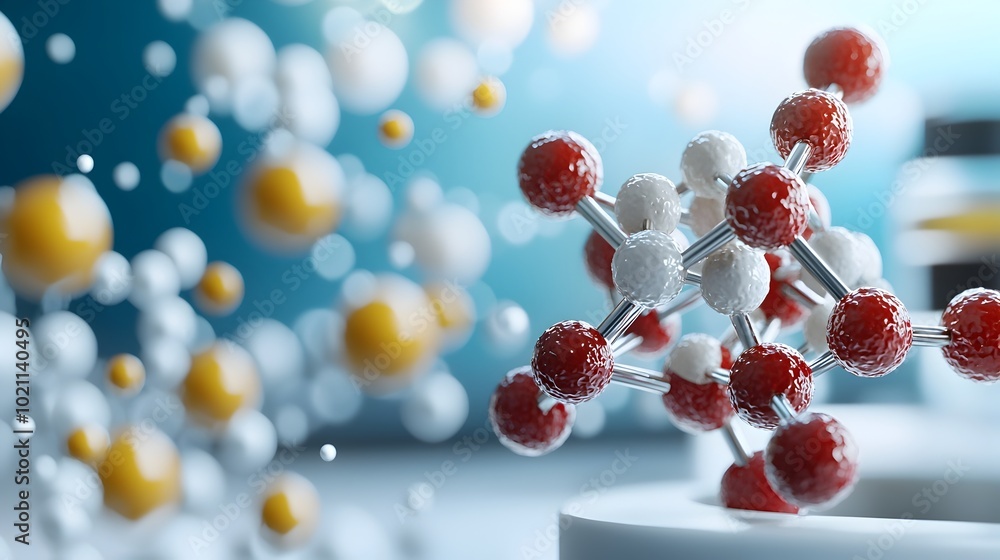Intricate Molecular Structure A Detailed 3D Visualization Showcasing the Complexity of Chemical Bonds and Atomic Components in a Scientific Style with Cinematic Lighting and a Futuristic Laboratory Intricate Molecular Structure A Detailed 3D Visualization Showcasing the Complexity of Chemical Bonds and Atomic Components in a Scientific Style with Cinematic Lighting and a Futuristic Laboratory