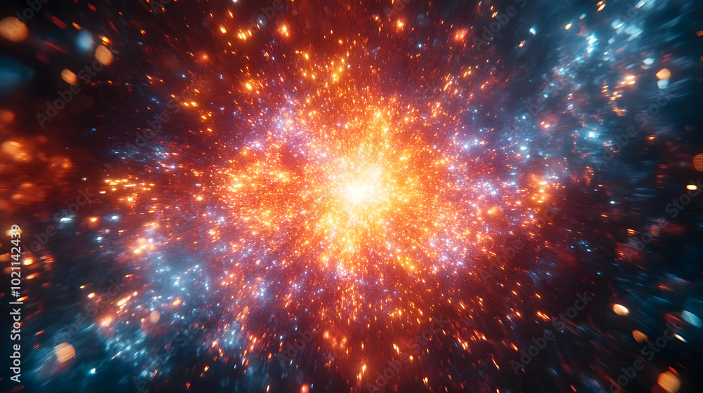 Fototapeta premium Abstract Background with Red and Blue Lights