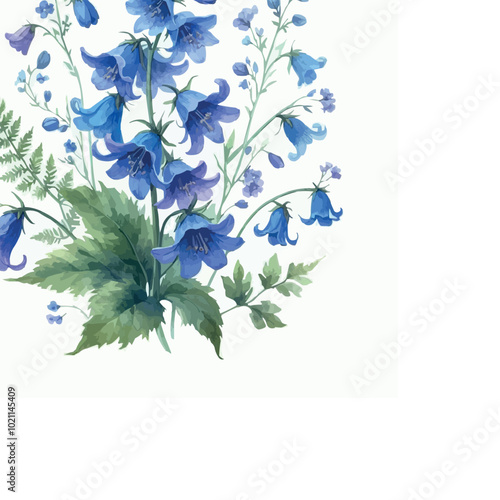 watercolor delphinium flower