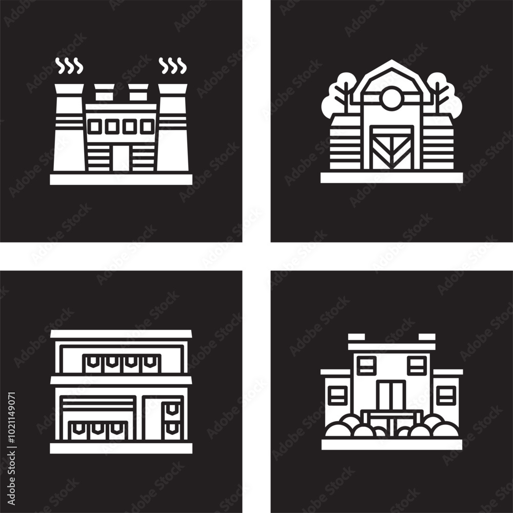 Obraz premium Real estate icon set . flat vector icon 