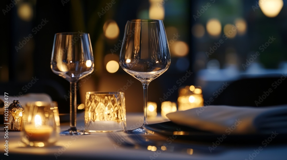 Gourmet dining experience with elegant dishes and soft candlelight, refined atmosphere and sophisticated presentation Gourmet dining experience with elegant dishes and soft candlelight, refined atmosphere and sophisticated presentation