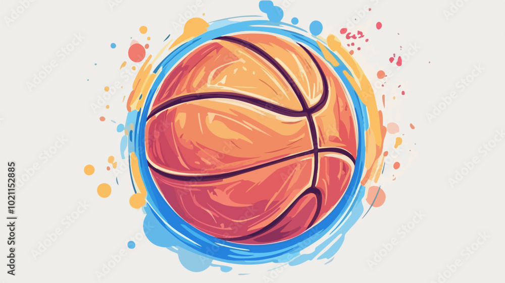 Illustration of a basketball ball on a light background. Basketball. Illustration of a basketball ball on a light background. Basketball.