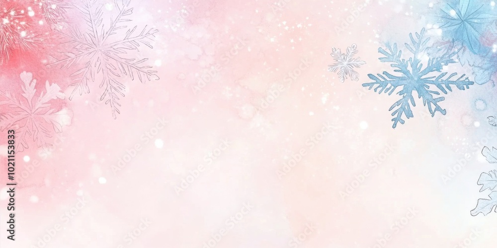 Watercolor snowflake drift with soft pastel tones and magical touches banner Watercolor snowflake drift with soft pastel tones and magical touches banner