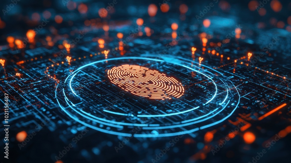 a fingerprint being scanned on a digital device, symbolizing secure authentication methods in technology a fingerprint being scanned on a digital device, symbolizing secure authentication methods in technology