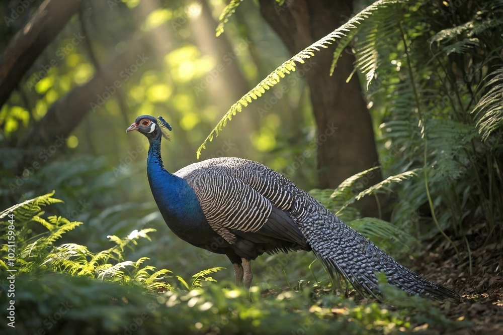 Guineafowl in the Shade of a Lush Forest Clearing Guineafowl in the Shade of a Lush Forest Clearing