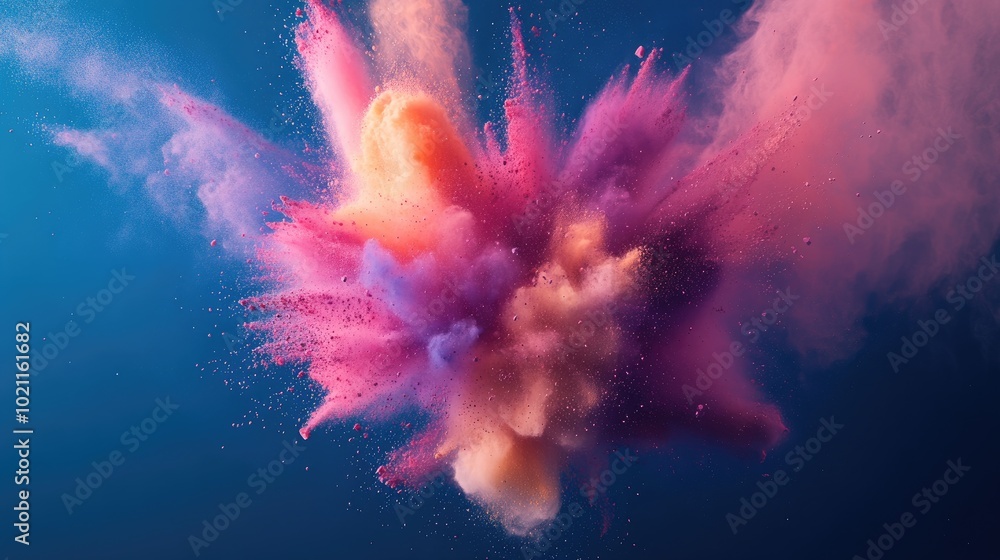 Fototapeta premium An explosion of vibrant colors in a stunning cloud of pink, purple, and orange hues.