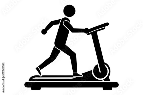 jogging machine  silhouette vector illustration