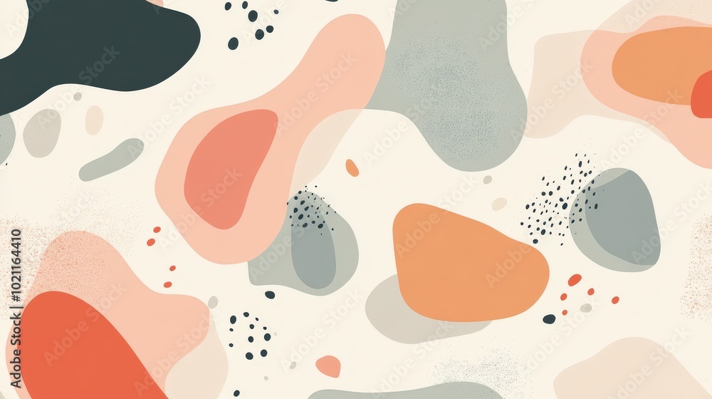 Abstract artwork with organic shapes in soft earthy tones. Abstract artwork with organic shapes in soft earthy tones.