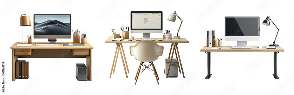 Modern Workspace Designs for Creative Professionals Isolated on Transparent Background Modern Workspace Designs for Creative Professionals Isolated on Transparent Background