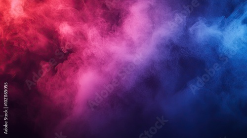 A vibrant swirl of colorful smoke in shades of red, purple, and blue, creating an ethereal and dynamic atmosphere.