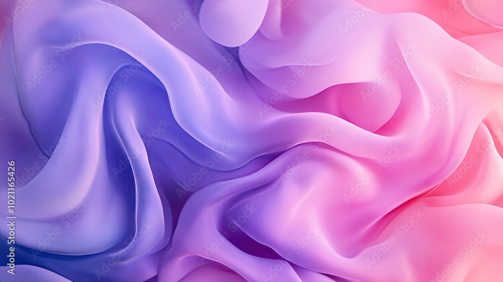 Fototapeta premium A delicate blend of soft pink and lavender silk, creating an ethereal and tranquil abstract fabric texture.