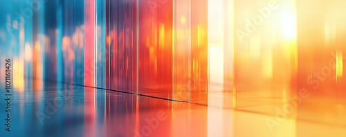 Layered glass textures with smooth transitions, gentle light reflections, ambient effect, abstract digital art photo