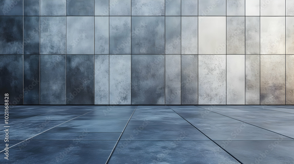 3D Rendering of a Modern Building with Gray Tiles 3D Rendering of a Modern Building with Gray Tiles