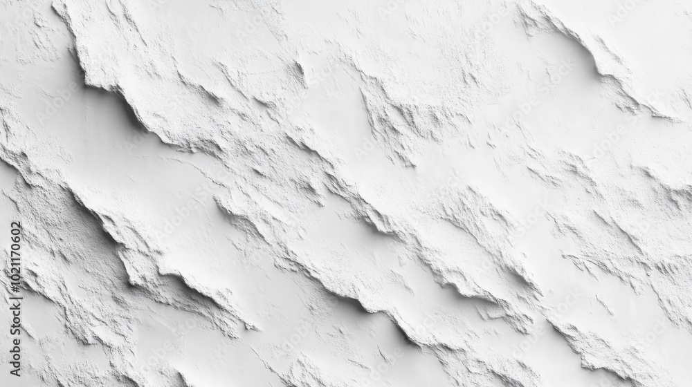 Obraz premium Textured white surface with rugged, layered patterns ideal for background or design elements.