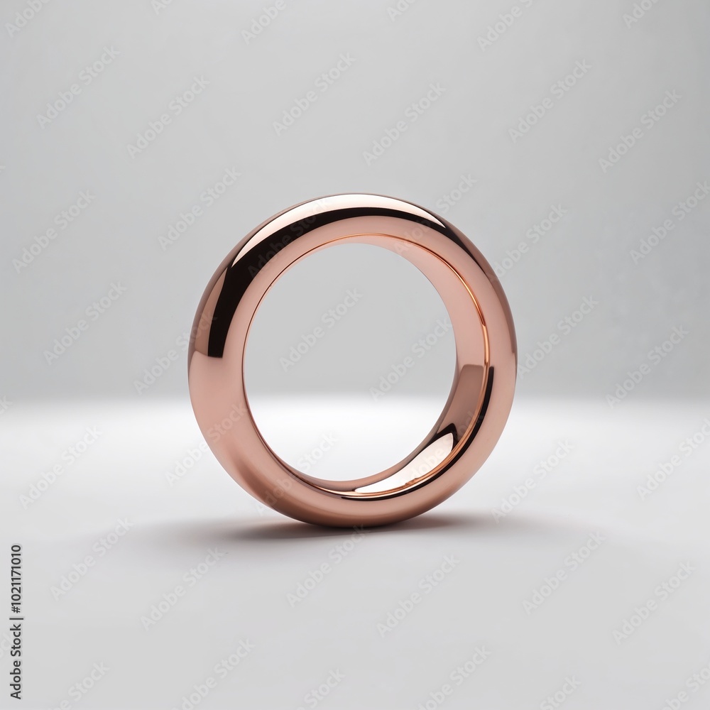 14k rose gold open circle ring modern minimalist on plain white background 14k rose gold open circle ring modern minimalist on plain white background