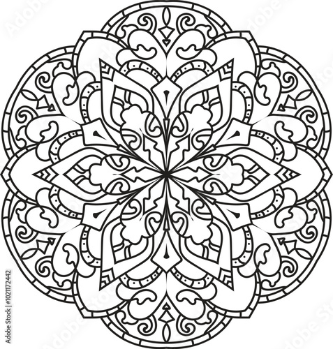 Mandala isolated on the white background Mandalas for coloring book color pages