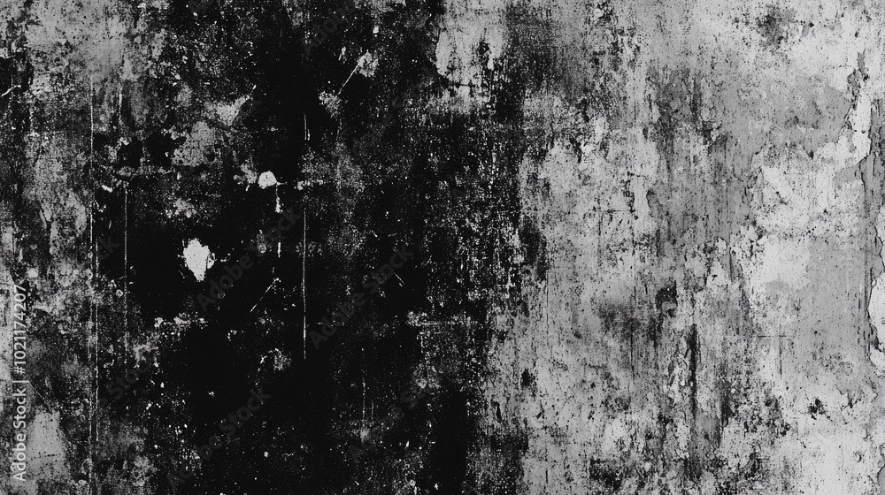 Fototapeta premium Textured abstract black and white background with a gritty, worn appearance.