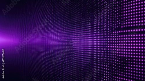 A vibrant abstract background featuring a gradient of purple dots creating a dynamic visual effect.