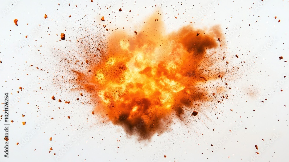 A vibrant explosion in shades of orange and brown against a white background, creating a dynamic and energetic visual effect. A vibrant explosion in shades of orange and brown against a white background, creating a dynamic and energetic visual effect.