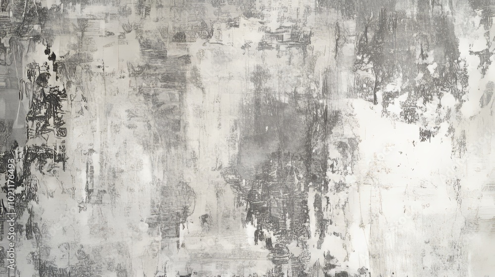 Fototapeta premium Aged concrete surface with visible brush marks, creating a distressed gray backdrop for vintage or industrial-themed designs.