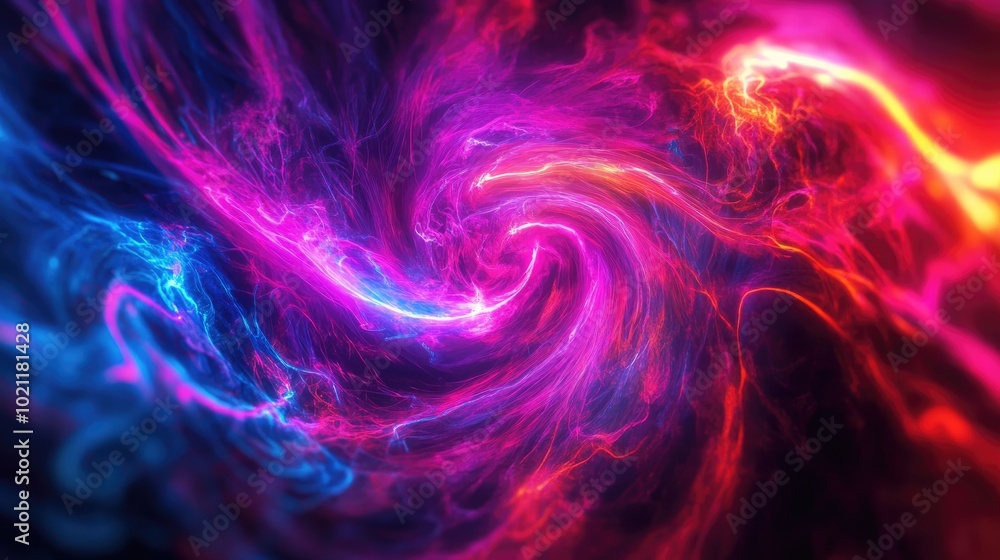 A vibrant swirl of purple, pink, and blue cosmic energy in a mesmerizing abstract pattern. A vibrant swirl of purple, pink, and blue cosmic energy in a mesmerizing abstract pattern.