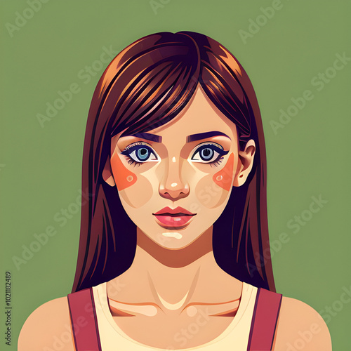 beautiful girl portrait vector illustration isolated