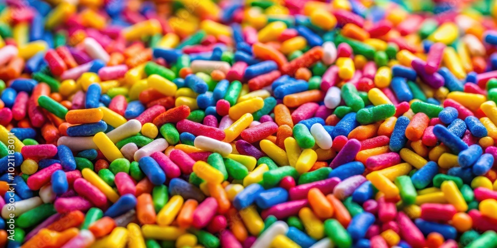 Vibrant rainbow sprinkles close up background for festive celebration and sweet treats Vibrant rainbow sprinkles close up background for festive celebration and sweet treats