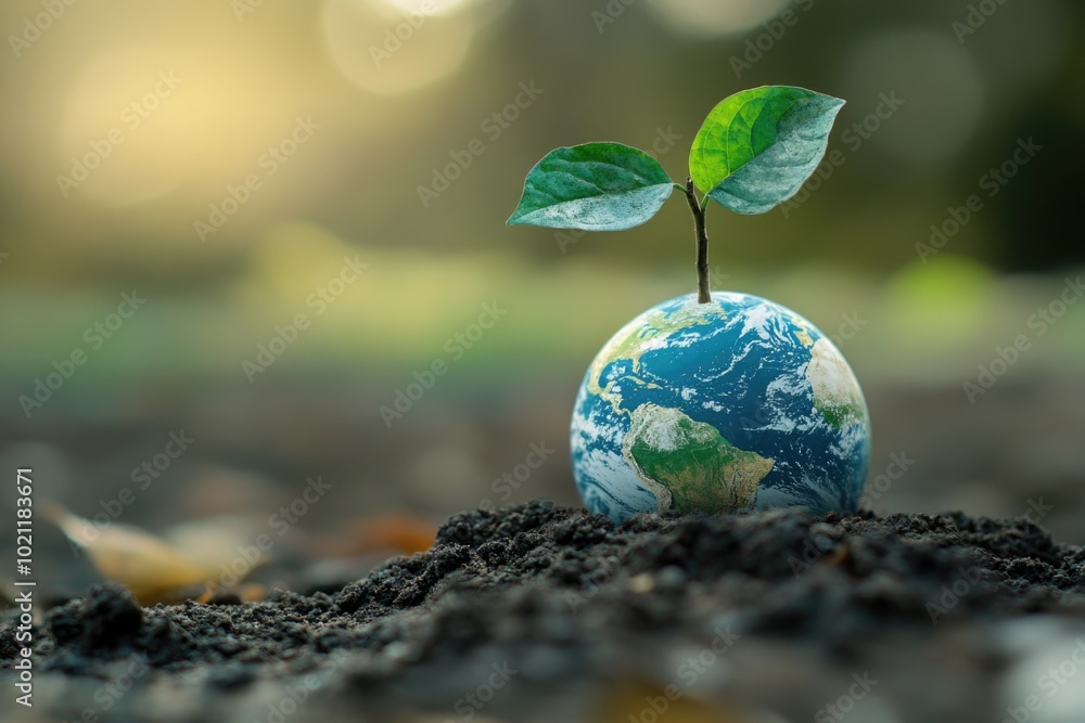 A tiny seedling emerging from a small glass globe, surrounded by soil and roots A tiny seedling emerging from a small glass globe, surrounded by soil and roots