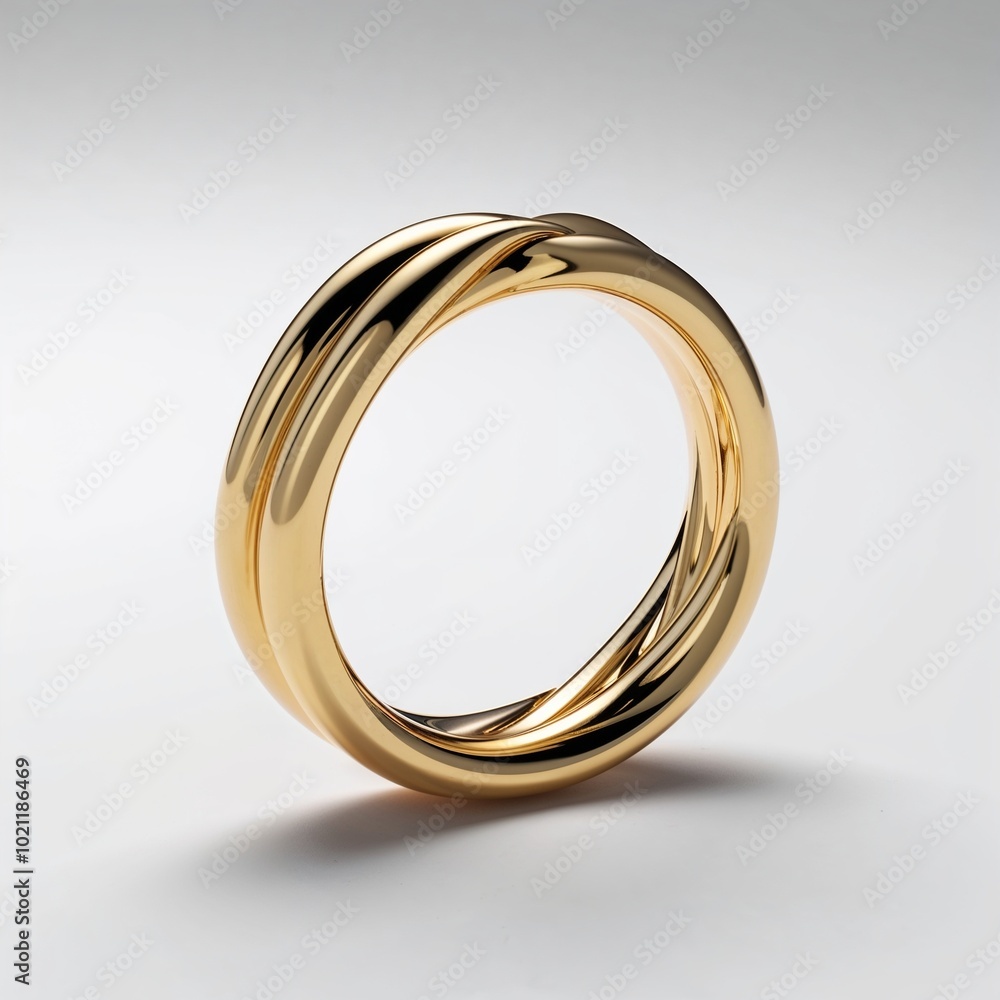 18k yellow gold twisted band ring simple elegance on plain white background 18k yellow gold twisted band ring simple elegance on plain white background