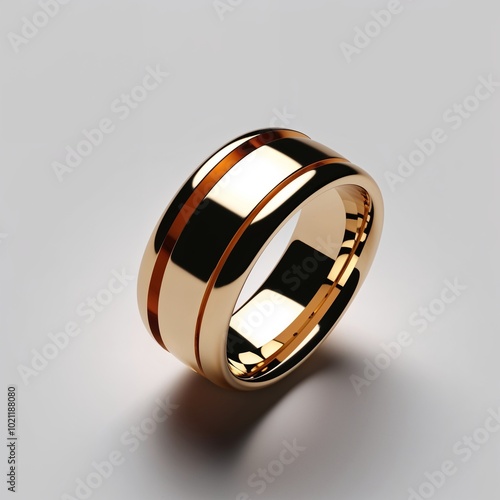 Wallpaper Mural 22k gold tapered band bold and elegant on plain white background Torontodigital.ca