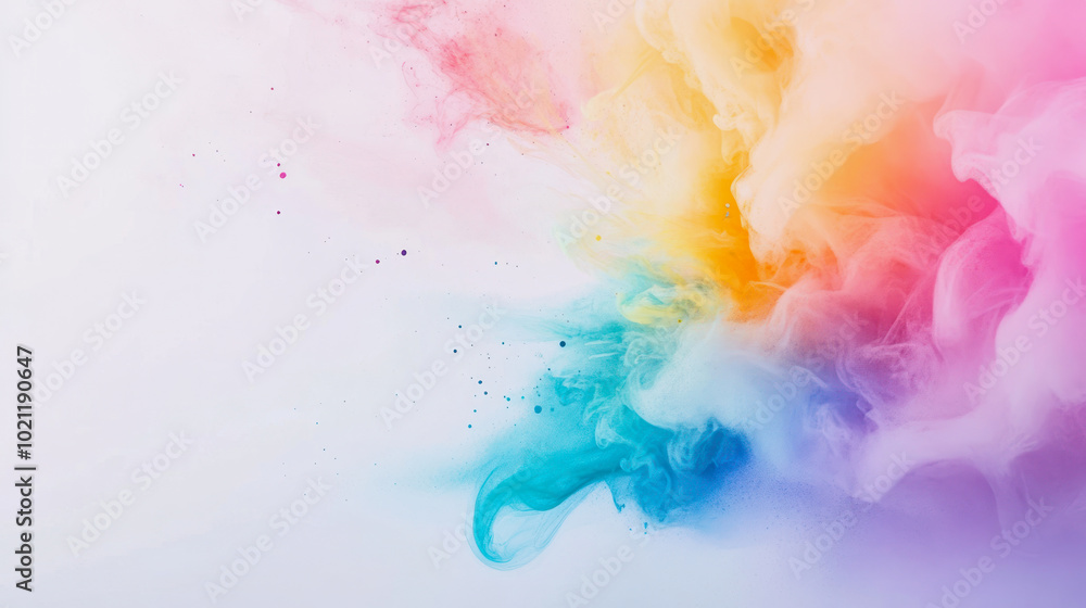 A beautiful display of smooth fluid colors blending together in a vibrant artistic pattern against a white background A beautiful display of smooth fluid colors blending together in a vibrant artistic pattern against a white background