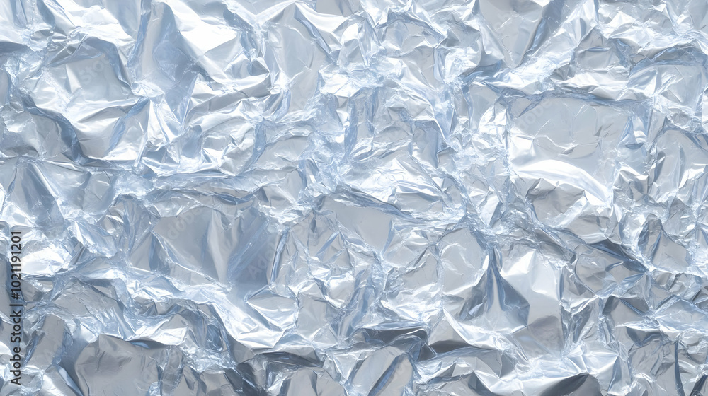 Close-up of Crinkled Aluminum Foil, Creating a Textured Abstract Background Close-up of Crinkled Aluminum Foil, Creating a Textured Abstract Background