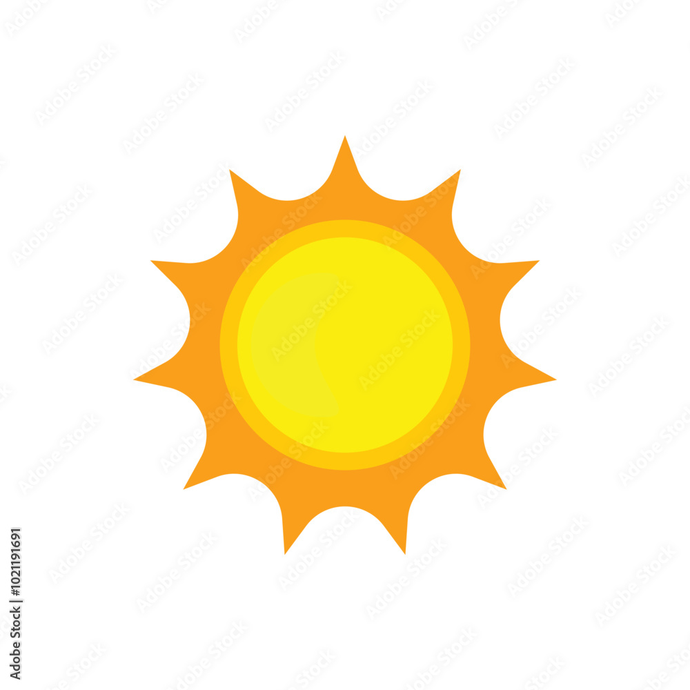 Sun simple and flat vector design isolated on white background Sun simple and flat vector design isolated on white background