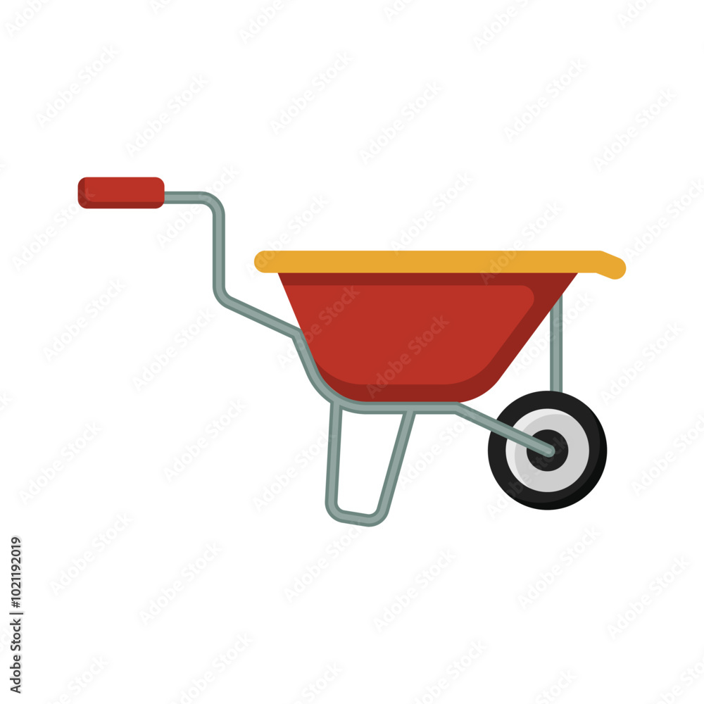 Wheel barrow flat vector illustration isolated on white background Wheel barrow flat vector illustration isolated on white background