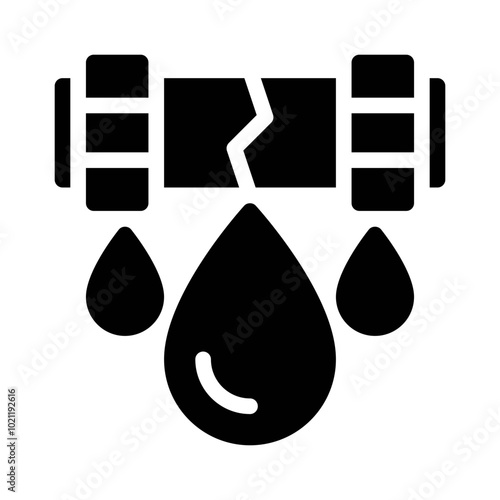Water Leak Sensor glyph icon